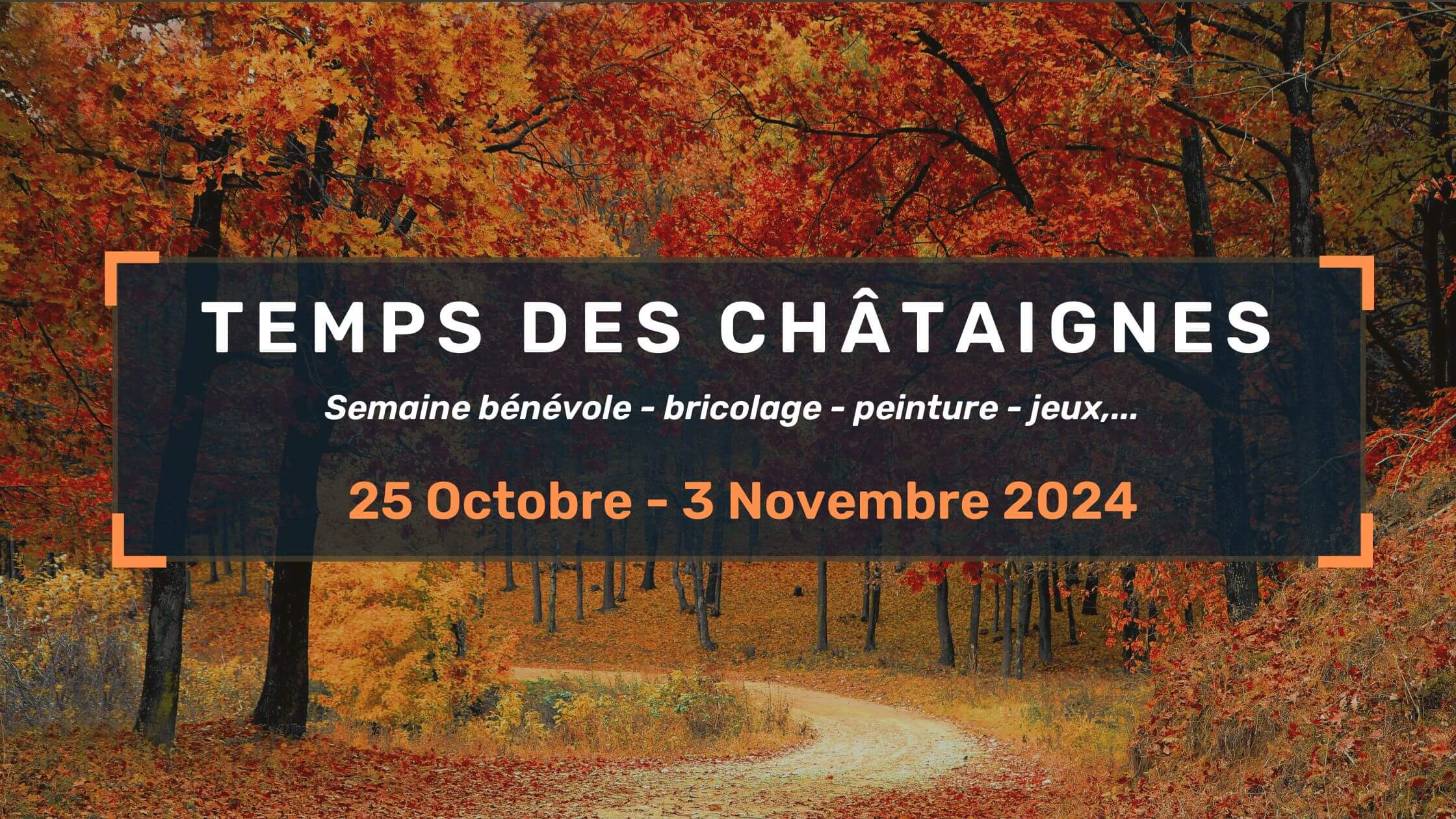 Semaine bénévole en colonie de vacances. affiche présentant les dates et le programme
